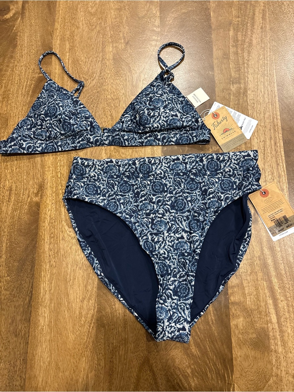 Faherty Navy Floral  Bikini Set